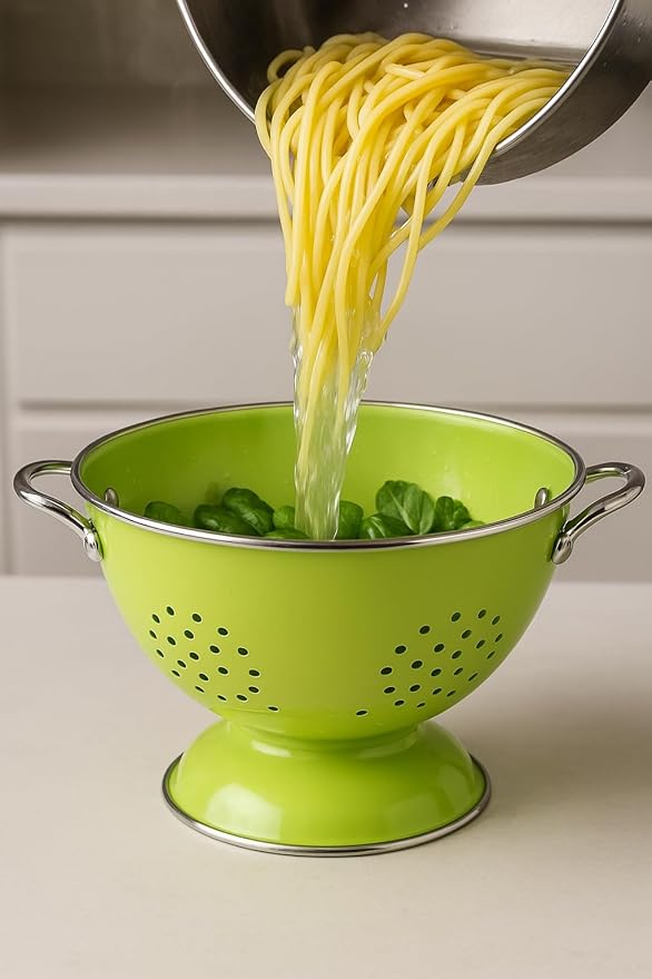 Calypso Basics by Reston Lloyd Powder Coated Enameled Colander, 5 Quart, Red