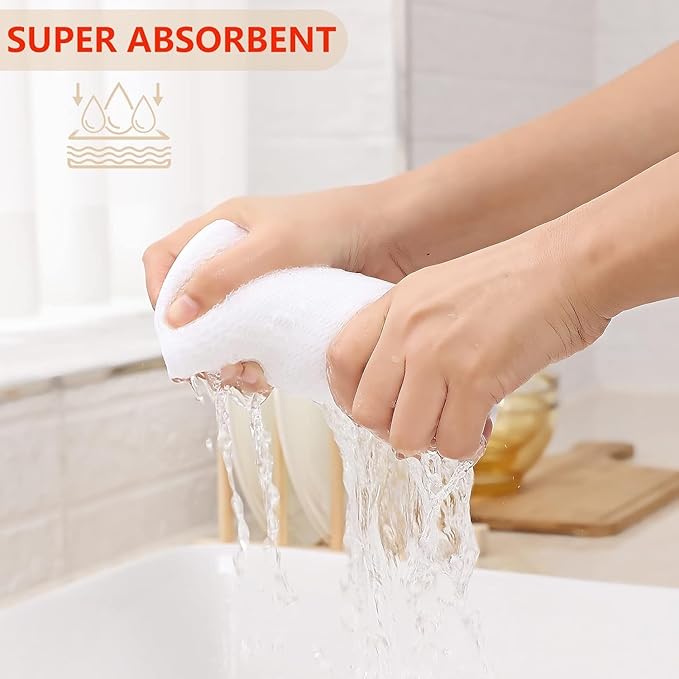 Kitinjoy 100% Cotton Waffle Weave Kitchen Hand Towels (13 X 28 Inches, White), 12-Pack Super Soft and Absorbent Dish Towel for Drying Dishes