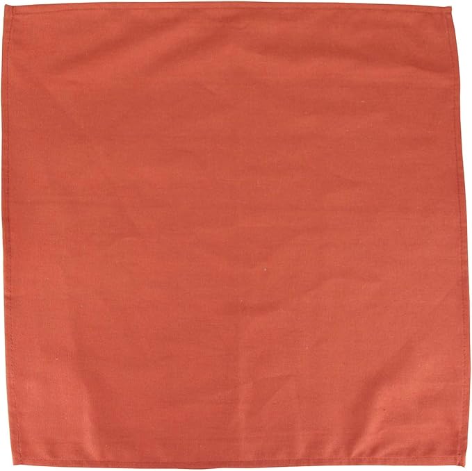 Solid Color Cotton Blended Dinner Cloth Napkins - Set of 12 (17 x 17 inches) - for Christmas Thanksgiving Fall Use (Cinnamon)