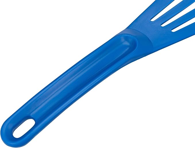 Matfer Bourgeat Exoglass® High Temperature Slotted Pelton Spatula/Turner, Blue