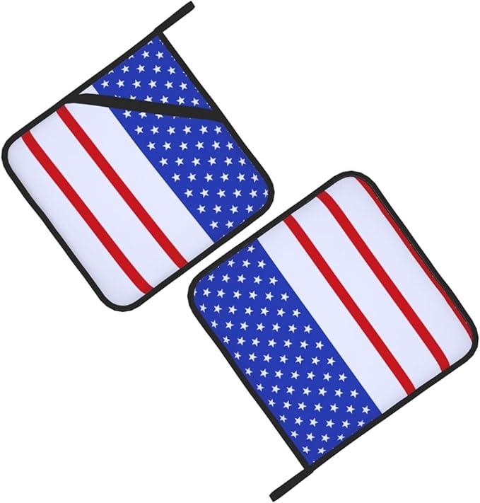 2Pcs Memorial Flag Pot Holders for Kitchen Clearance Heat Resistant Hot Pads for Cooking Baking Grilling