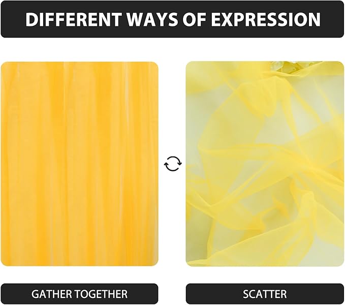 Artoid Mode Yellow Gauze Table Runner 120 Inch 10FT, Seasonal Sheer Kitchen Dining Holiday Wedding Birthday Baby Shower Table Decor for Home Party