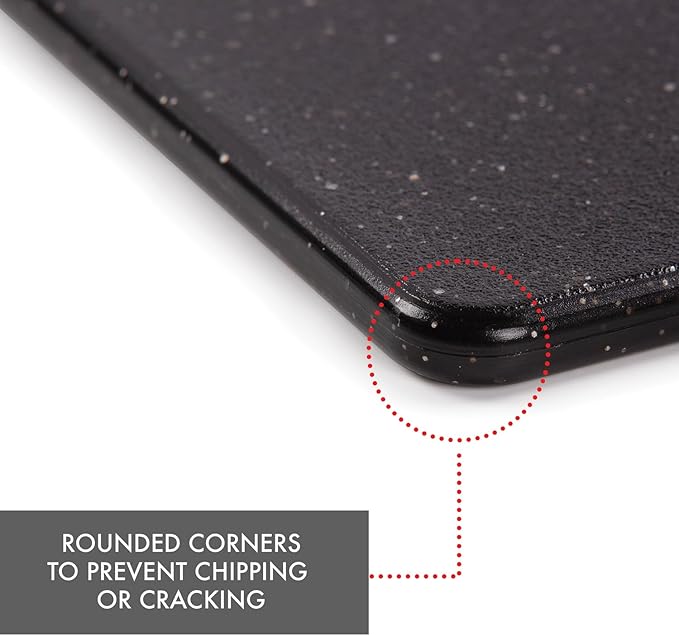 Dexas Superboard Cutting Board with Handle 8.5 x 11 inch Midnight Granite, Compact Kitchen Prep Board, Dishwasher Safe, Non-Porous Poly Surface, Made in USA