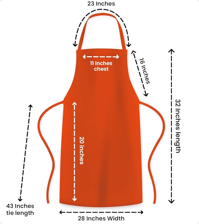 Avalon Kitchen Aprons for Men - 100% Polyester Chef Apron Women with Extra Long Ties - Cooking Aprons for Women & Mens Apron