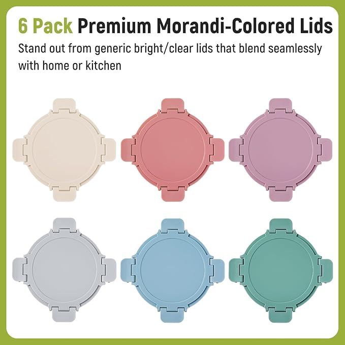 [UPGRADED LID] 6 Sets 3 Cup/24oz Borosilicate Glass Meal Prep Containers with Lids, Food Storage Bowl Jars for Soup Leftover Meal Lunch Oats Fruit Deli Salads - Microwave, Oven, Freezer Safe -BPA Free