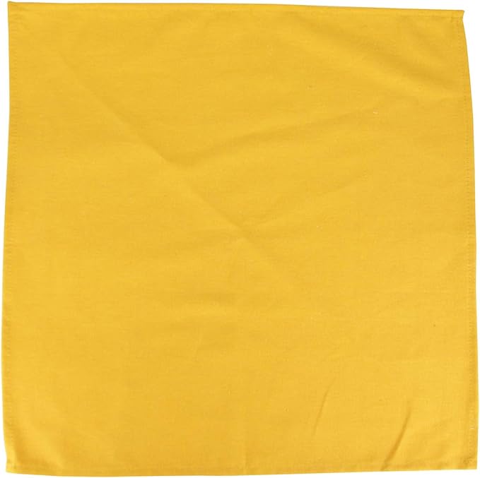 Solid Color Cotton Blended Dinner Cloth Napkins - Set of 12 (17 x 17 inches) - for Events & Home Use (Yellow)