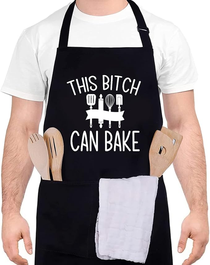 Funny apron for men Adjustable Waterproof with Pockets for Cooking Baking BBQ Gift Apron for Day, Birthday Gifts