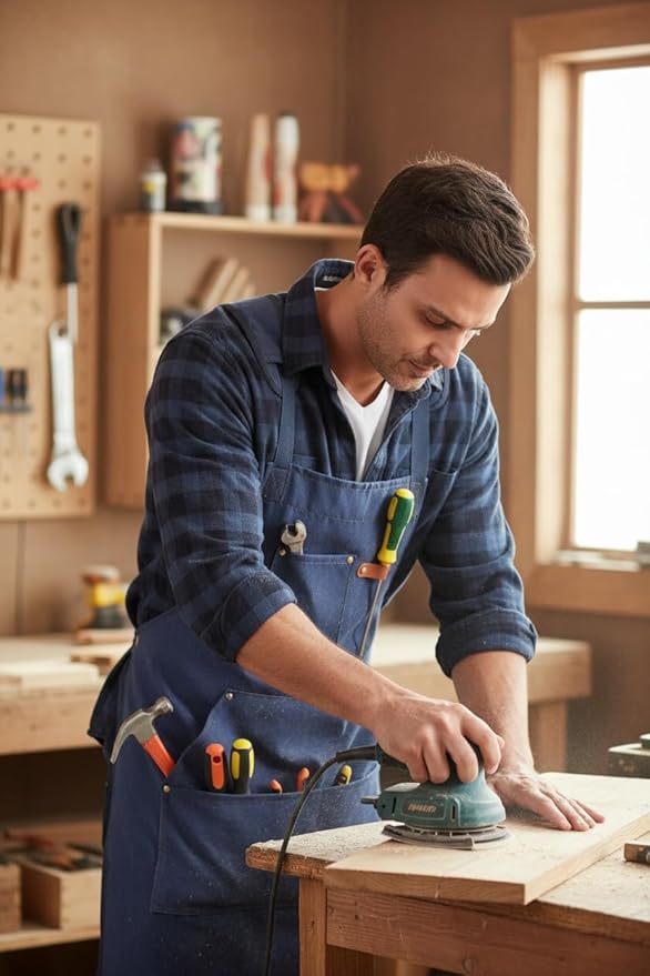 Nanxson Canvas Work Apron, Heavy Duty Carpenter Welding Apron with Wide Braces, Ideal for Gardening and Carpenters