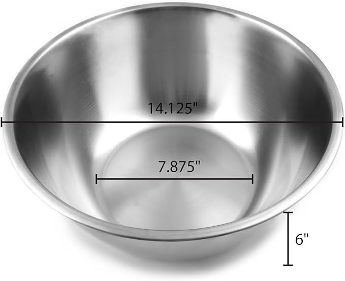 Fox Run Stainless Steel Mixing Bowl, Set of 3 Nesting Mixing Bowls, 4.25, 6.25, and 10.75 Quarts