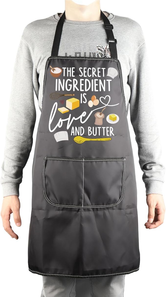 MBMSO Baking Apron the Secret Ingredient is Always Love Apron Baker Gifts Baking Cooking Gifts for Bake Lover Kitchen Apron