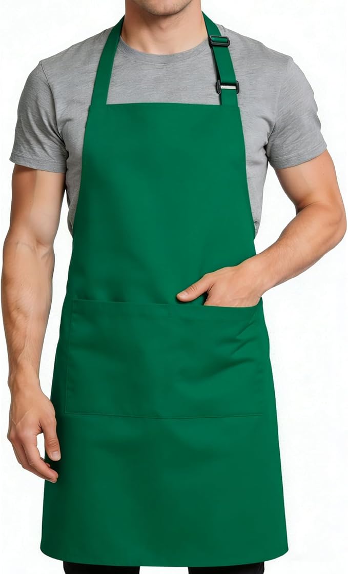 Large Chef Apron for Men and Women, Cooking Kitchen Aprons with 2 Large Pockets Water Oil Resistant