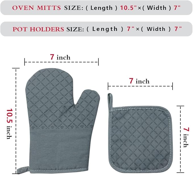 zcyhtqp, Dinner's Fxxking Ready, Funny Silicone Non-Slip Oven Mitts and Pot Holders Sets of 2, Kitchen Gift for Women, Baker Gifts for Mom, Housewife Cooking Gifts, Housewarming Presents