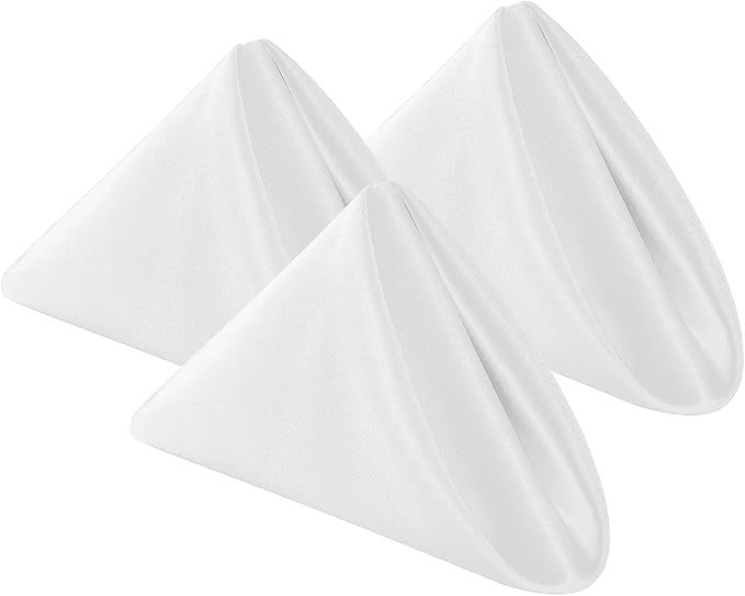 Bailarina Cloth Napkins Set of 80,17x17 inches Dinner Napkins Cloth Washable,Polyester Square Table Cloth Napkin Bulk with Hemmed Edges Ideal for Banquets, Parties and Weddings-White