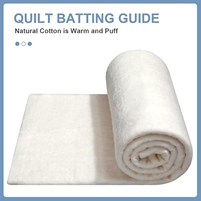 Peryiter 3 Pcs Natural Cotton Quilt Batting Heat Resistant Batting Warm White Cotton Lightweight Lining for Potholders Quilting Fabric Sewing Crafts Wearable Arts Place Mat(45 x 60 Inch)