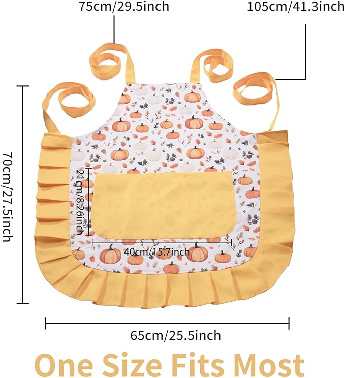 Vintage Floral Apron for Women with Functional Pockets Adjustable Neck Strap for Cooking Baking Mother's Gift