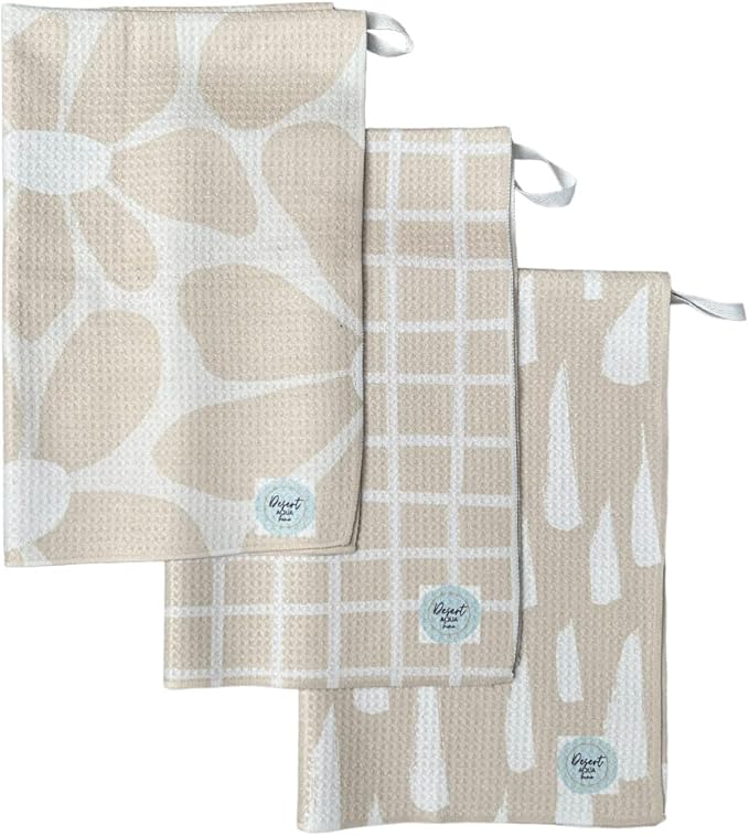 || 3 Pack Double Sided|| Not Your Ordinary Kitchen Towels || Dish Towel || Waffle Weave Microfiber || Highly Absorbent || Hanging Loop || Dish Cloths ||Designer Prints
