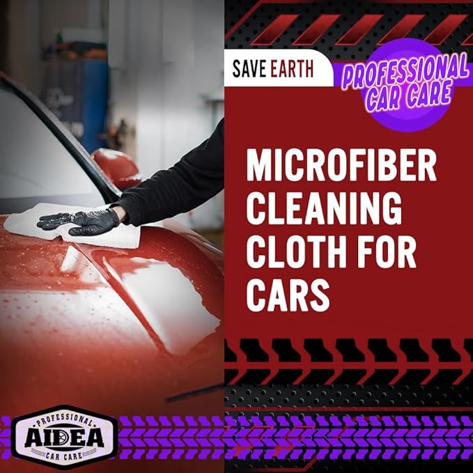 AIDEA Microfiber Cleaning Cloth White 5PK, Microfiber Towels for Cars, Premium Car Cloths, Dusting Cloth Lint Free Cleaning Rags for SUVs, House, Kitchen, Window, Workshops,12×12"