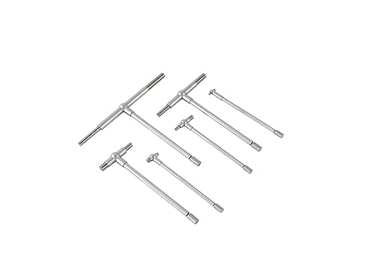 Beslands 6 Pc Telescoping Gage Set, T-Bore Hole Gauges, High Precision Telescopic Bore Gauge with a Portable Case(Range 5/16" - 6")