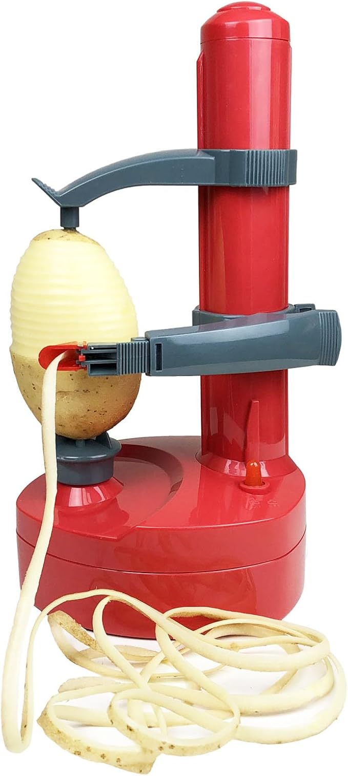Electric Potato Peeler for Kitchen Vegetable Peelers for Zucchini Carrot Automatic Potato Peeler Electric Peeler Fruit Peeler for Apples Orange Mango Lemon Kiwi Rotate Express (Red)