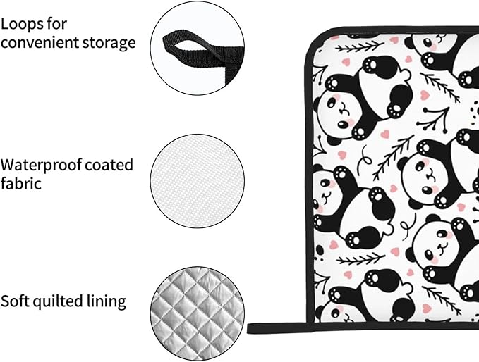Cute Panda Pot Holders 2PCS,Potholder for Kitchen Heat Resistant BBQ Cooking Baking Food Hot Pat for Women Men Kitchen Wear(Cartoon Animal)