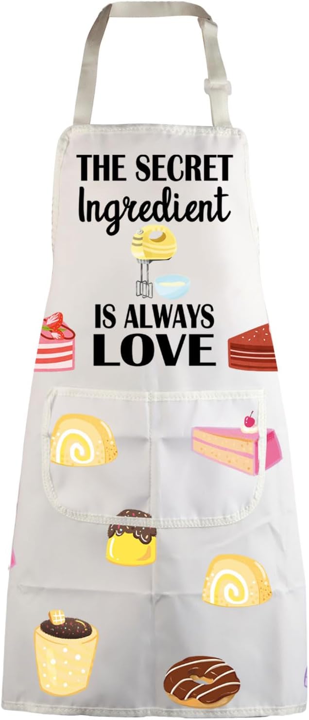MBMSO Baking Apron the Secret Ingredient is Always Love Apron Baker Gifts Baking Cooking Gifts for Bake Lover Kitchen Apron