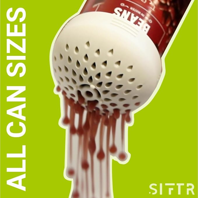 (RED) Nesting Can Strainer Mini Colander Set - Space Saving Small Colanders and Strainers - Multi Use Kitchen Gadget - Silicone Can Strainer