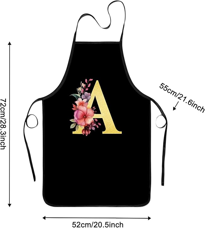 Monogrammed Aprons - A-Z Initial, Letter Aprons for Cooking and Baking