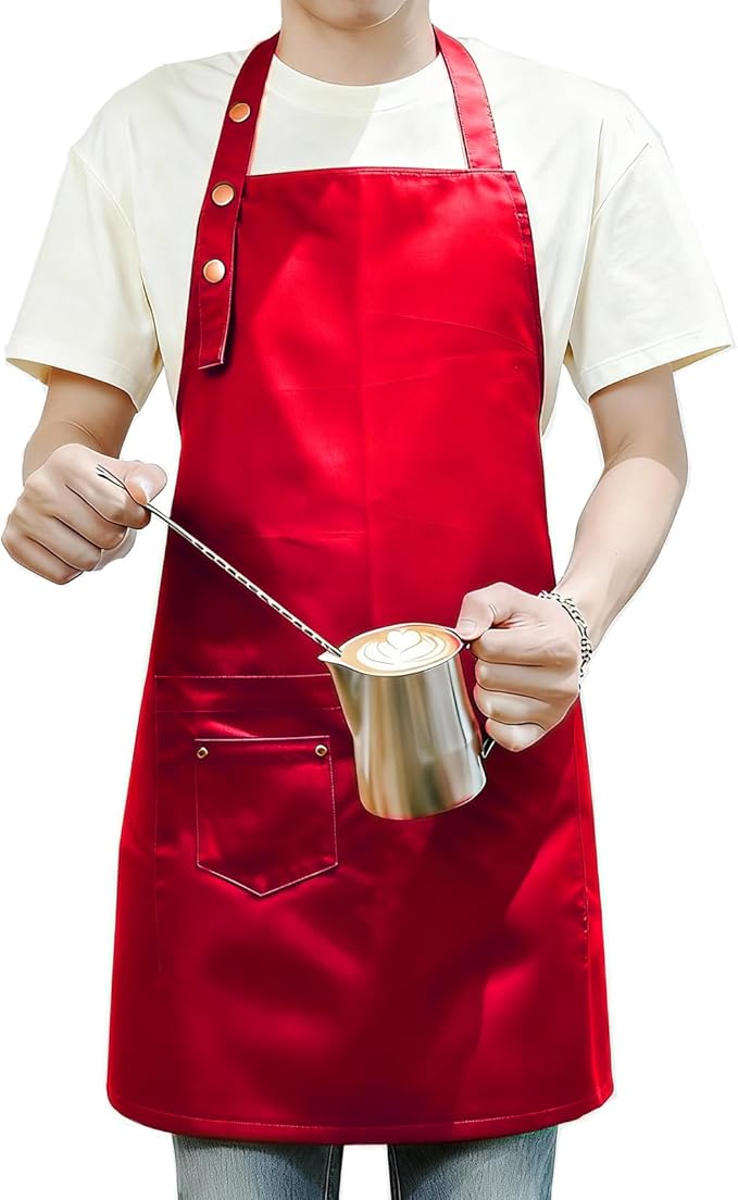 MORNITE Art Aprons for Painting Pottery Ceramics, Mens Women Kitchen Cooking Aprons Waterproof Green