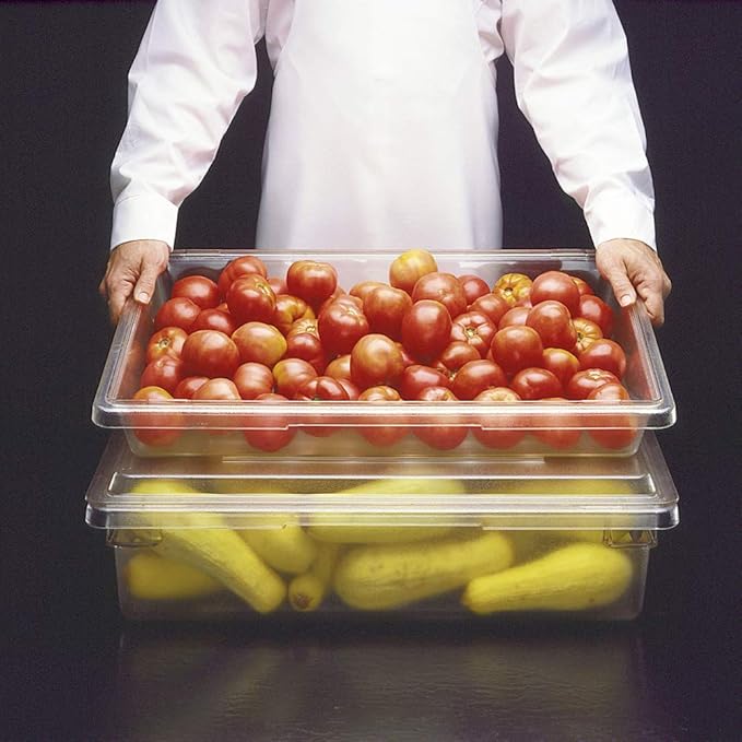 Rubbermaid Commercial Products Food Storage Box/Tote for Restaurant/Kitchen/Cafeteria, 2 Gallon, White (FG350700WHT) (Pack of 2)