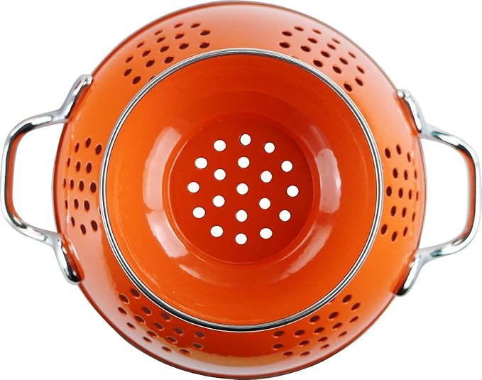 Calypso Basics by Reston Lloyd Powder Coated Enameled Colander, 1 Quart, Orange,18500