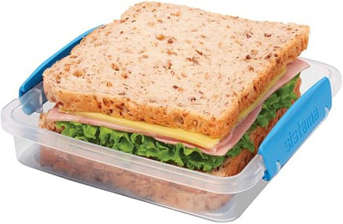 Sistema 450ml Sandwich Box to Go, One Box (Colors May Vary)