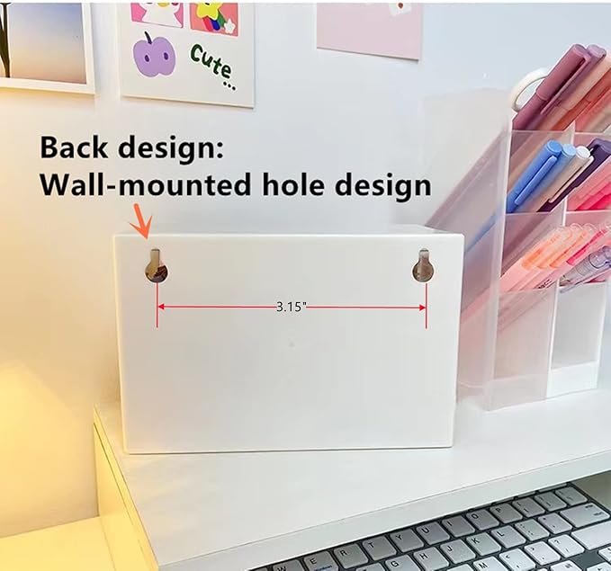 Feadily 2PCS Small Drawer Organizer for Desk, Desktop Drawer Organizer with 9 Clear Drawers, Plastic Desktop Storage Drawers 7.1 Inch x 3 .9 Inch x 4.7 Inch, White