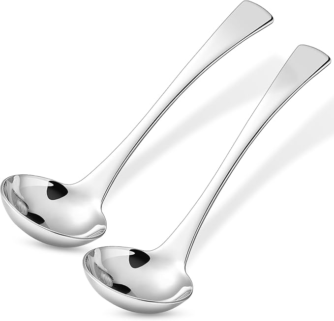 KEAWELL Austin Gravy Ladle, 18/10 Stainless Steel, 7.6 inch, Silver, Dishwasher Safe (2)
