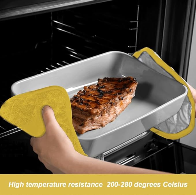 meioro 4-Pack Pot Holders for Kitchen High Heat Resistant Potholder, 100% Cotton Hot Pads, Quilted Terry Hot Pot Holder Set for Kitchens, Washable Trivet for Cooking and Baking 7x7 Inches (Yellow)