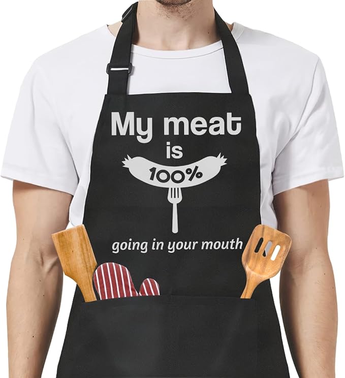 SANDJEST Funny Apron for Dad - Birthday Father’s Day Cooking Grilling Gifts for Mens