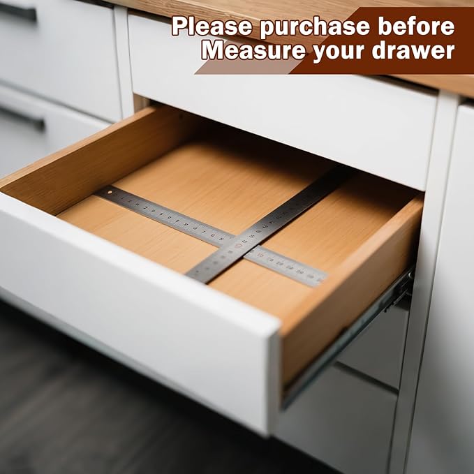 Premium Silverware Drawer Organizer & Cutlery Tray - Expandable Utensil Holder for Kitchen Drawers, Flatware Organizer with Adjustable Sections for Spoons, Forks, Knives (White)