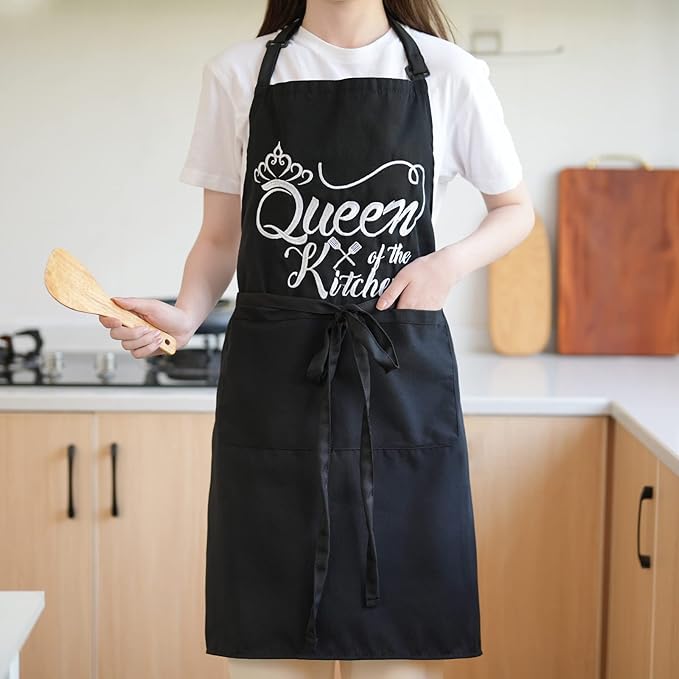 Funny Aprons for Women with Pockets, Kitchen Cooking Grilling Bbq Cute Chef Apron, Mothers Day Birthday Gifts for Women