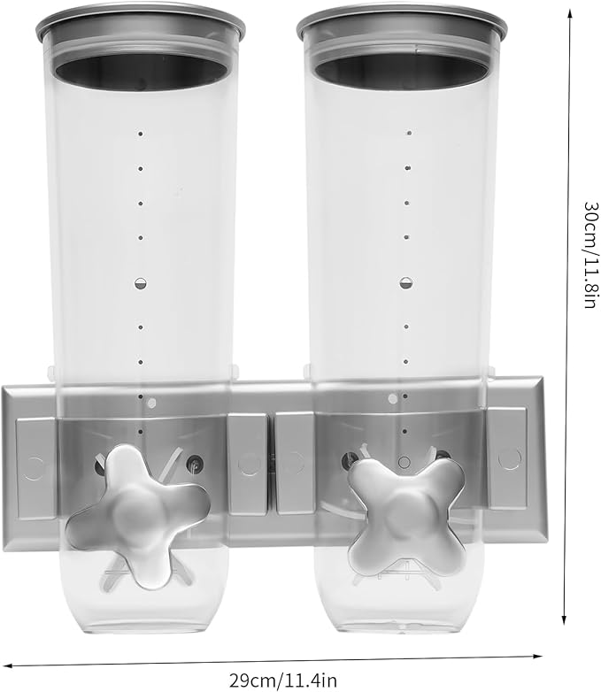 Wall Mounted Food Dispensers, Dry Grain Dispensers with Cup, Cereal Grain Storage Dispenser for Candy Oatmeal Coffee Bean Nuts Food Container