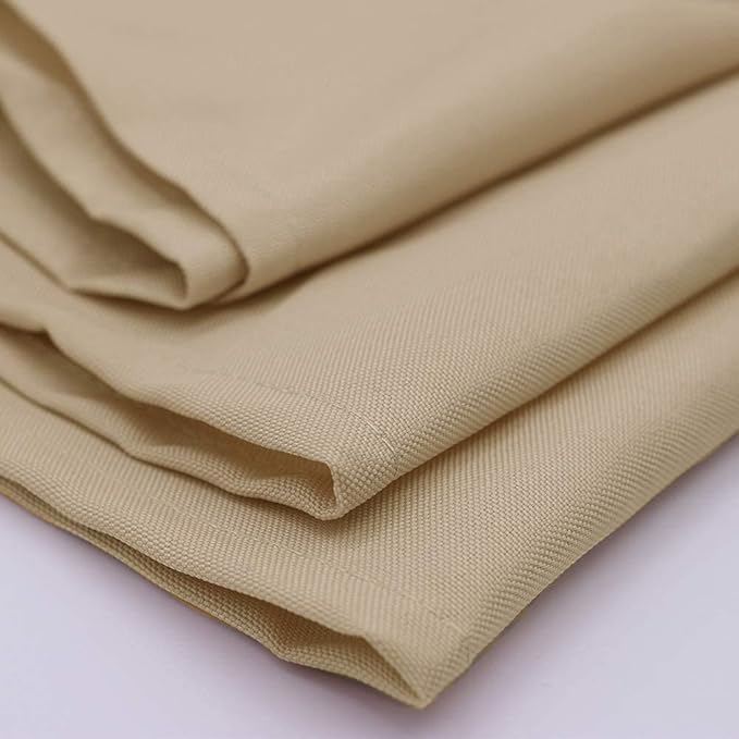 Your Chair Covers Cloth Polyester Napkins, 20 x 20 Inch, Washable Dinner Fabric Linen Napkins with Hemmed Edges for Restaurant, Wedding and Holiday Pack of 10 (Champagne)