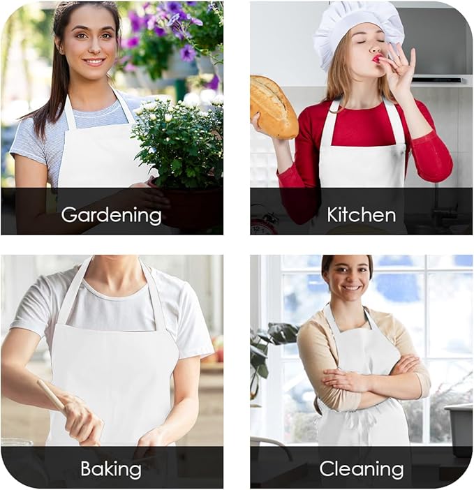 Avalon Kitchen Aprons for Men - 100% Polyester Chef Apron Women with Extra Long Ties - Cooking Aprons for Women & Mens Apron
