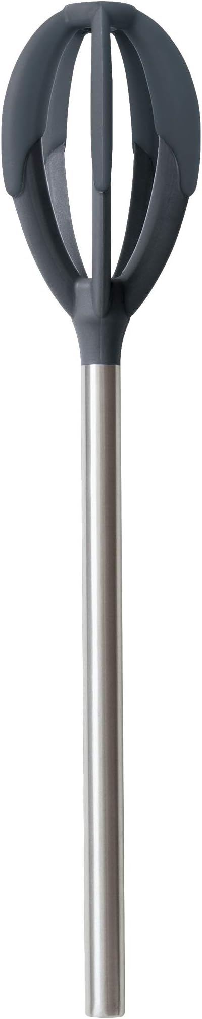 Tovolo Pancake Batter Mixer Whisker for Mixing Waffles Cakes Muffins and Brownies, Silicone Coated Blades Scrape Bowls Clean, BPA Free Dishwasher Safe Easy to Use Kitchen Utensil, Charcoal Gray