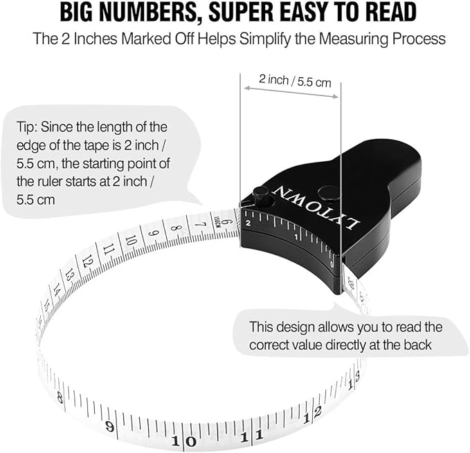 Automatic Telescopic Tape Measure, Body Measure Tape 60 inch (150cm), Self-Tightening Retractable Measuring Tape for Body Accurate Way to Track Weight Loss Muscle Gain by One Hand, 4 Piece