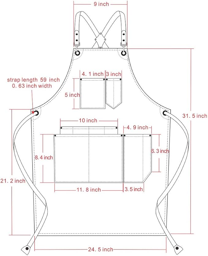 Jeanerlor Work Apron Durable Tool Aprons for Women and Men Cross-Back Straps