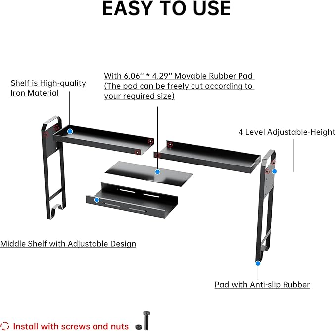 Over The Sink Shelf & Window Plant Shelf, Expandable Kitchen Organization Adjustable in Height & Length, Multi-Purpose Storage Rack for Stove, Bathroom, Study