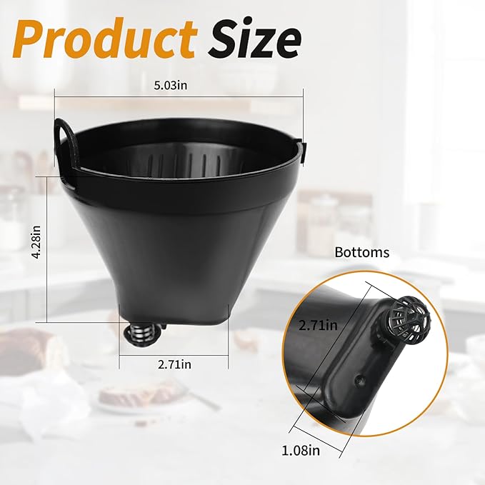 DCC-1200FB Coffee Maker Brew Basket Replacement Filter Basket Holder for Cuisinart Models DCC-1200, DCC-1200BCH,DCC-1200BW,DCC-1200CP,DCC-1200MRP1,and DCC-1200W Replacement Part for Cuisinart