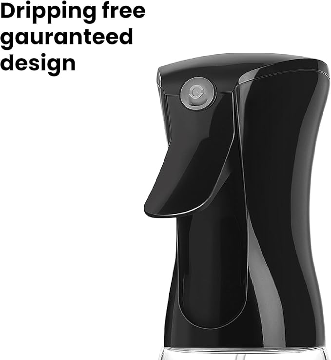Mistifi Oil Sprayer for Cooking, 150ml Glass Olive Oil Sprayer, Fine Mist Spray Bottle for Air Fryer, Nonstick Frying, Salad, BBQ, Refillable Kitchen Oil Dispenser(150ml Black Head)