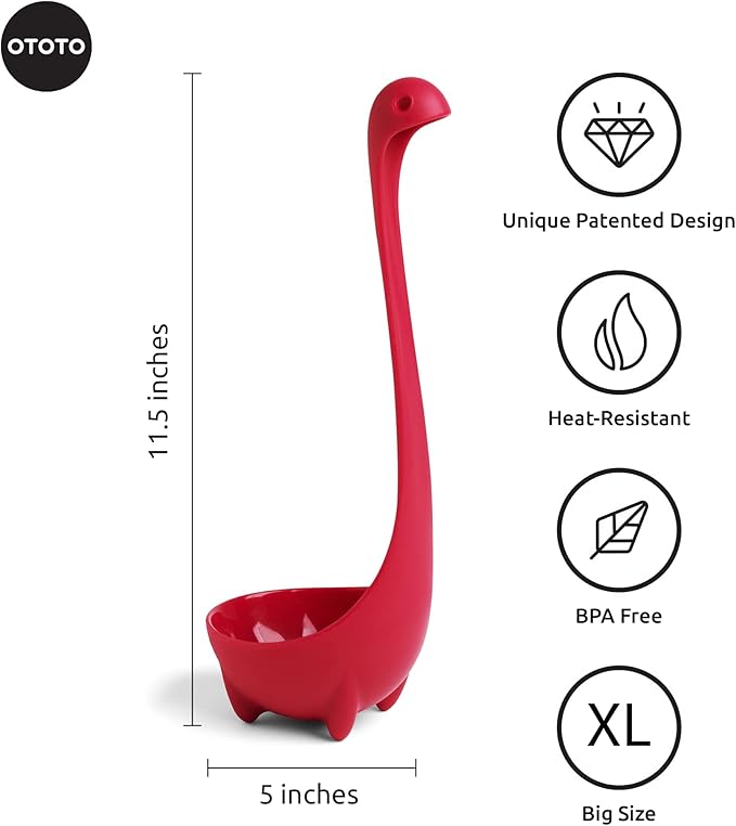 OTOTO The Original Nessie Ladle - Soup Ladle, Funny Gadgets, Loch Ness design, Cooking Gifts for Mom - Cute and Practical Kitchen Utensils - Unique Gifts for Women