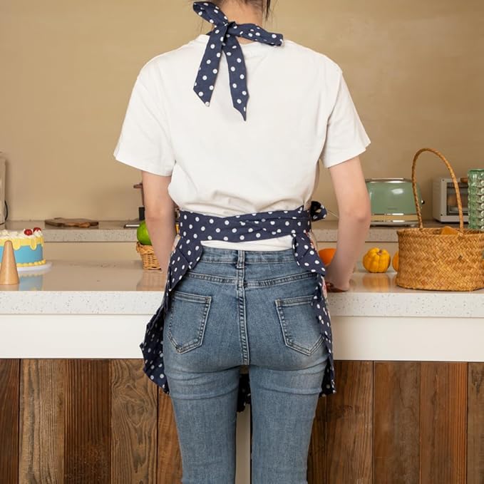 NEOVIVA Kitchen Aprons for Women with Pockets,Cooking Aprons for Women,Vintage Apron for Baking Gardening,Gifts for Mothers