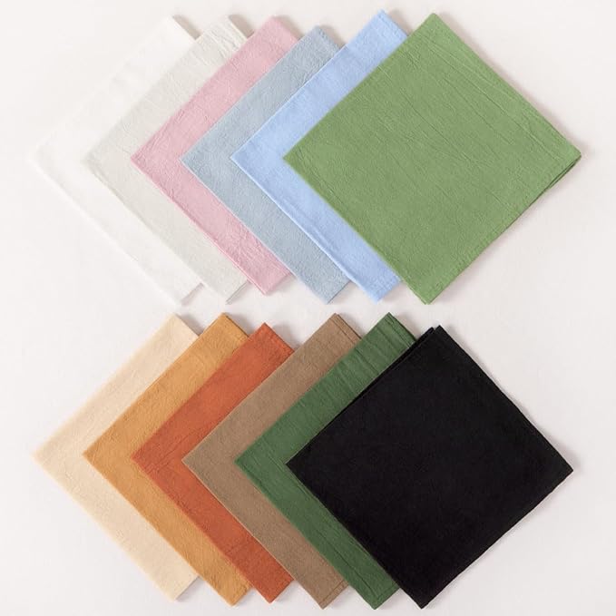 Socomi Cloth Napkins Black Easter Spring Washable Reusable Bulk Linen Cotton Napkins Set of 10 17"x17" for Wedding Party Bridal Baby Shower Birthday Dining Table Decorations