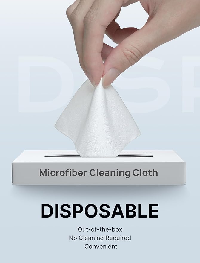 JSAUX Microfiber Cleaning Cloth 1-Pack(50 Total) for Steam Deck| Eye Glass Disposable Clean Cloth | Safe for Lens, Eyeglasses, Glasses, Screens, Cameras, iPad, iPhone, Cell Phone, LCD TV Screens More